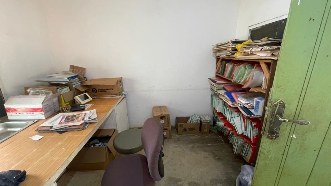 Bonakye Health Centre records room — showing need for better infrastructure
