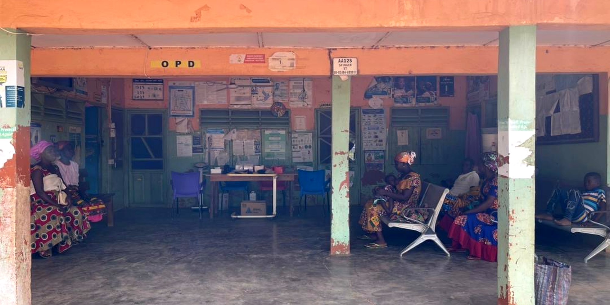 Patients waiting in the outpatient department at Bonakye Health Centre